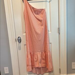 Elegant One-Shoulder Striped Dress